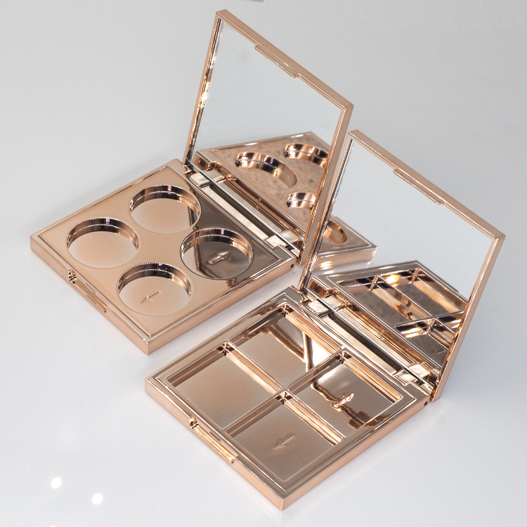 oem customized eyeshadow pallet case suppliers 36mm eyeshadow pan case silver fashion 4 color diamond glitter eyeshadow cases