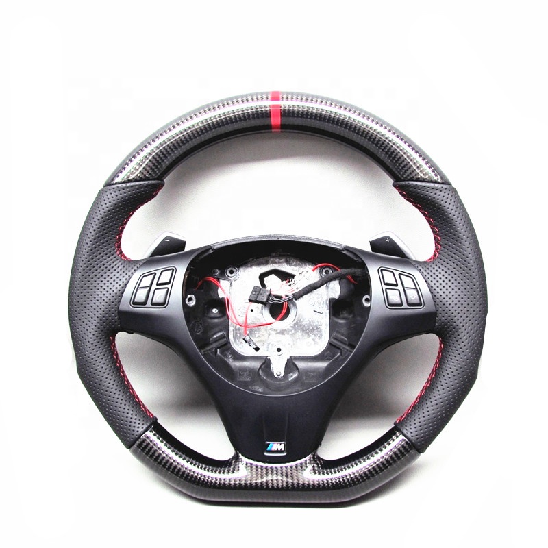 Автомобильное рулевое колесо, красное кольцо для BMW M3 E90 E92 E93 330i 335i 135i E82 E87, рулевое колесо из углеродного волокна
