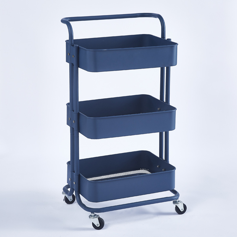 Wholesale Home Use Fruit Vegetable Storage Rack Metal Kitchen Storage Shelf with Wheels