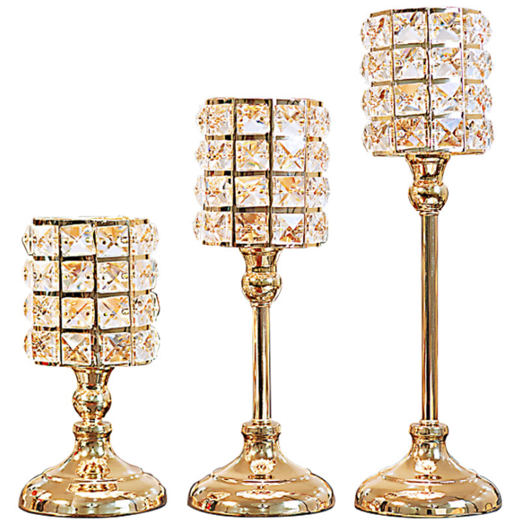 Best Selling Black Iron Cage Design Unique Candlesticks For Dining Table Gold Pillar Artistic Home Decoration