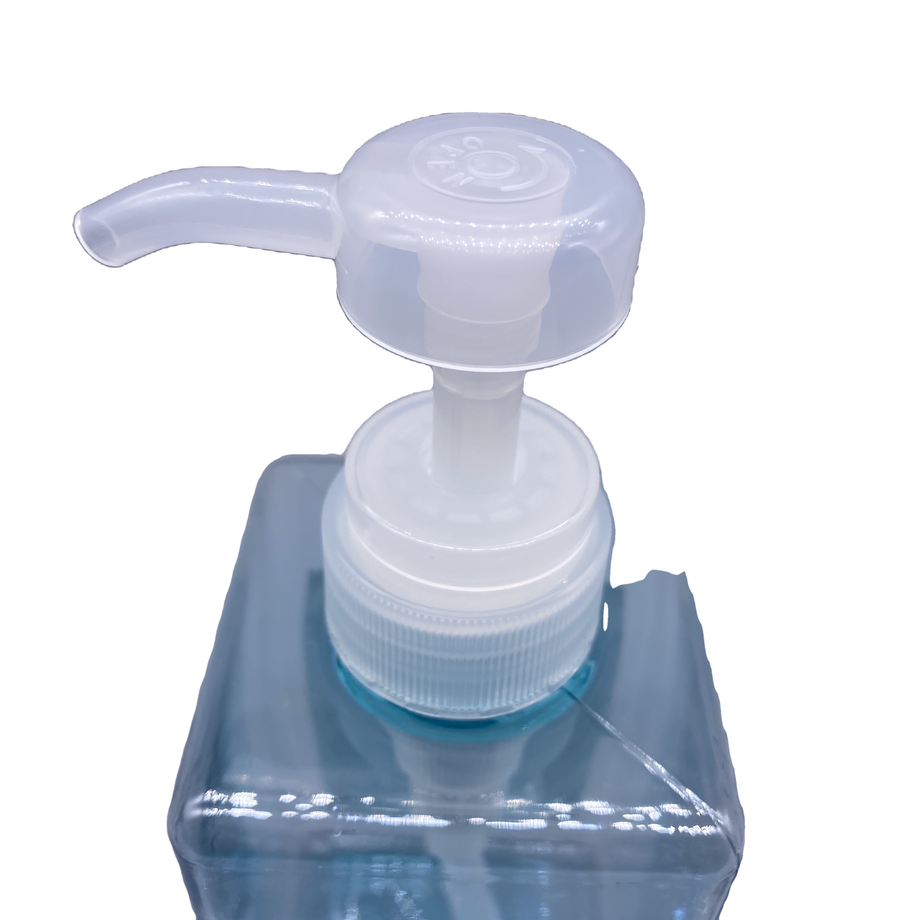 Прозрачная зеленая бутылка для косметики PETG с насосом