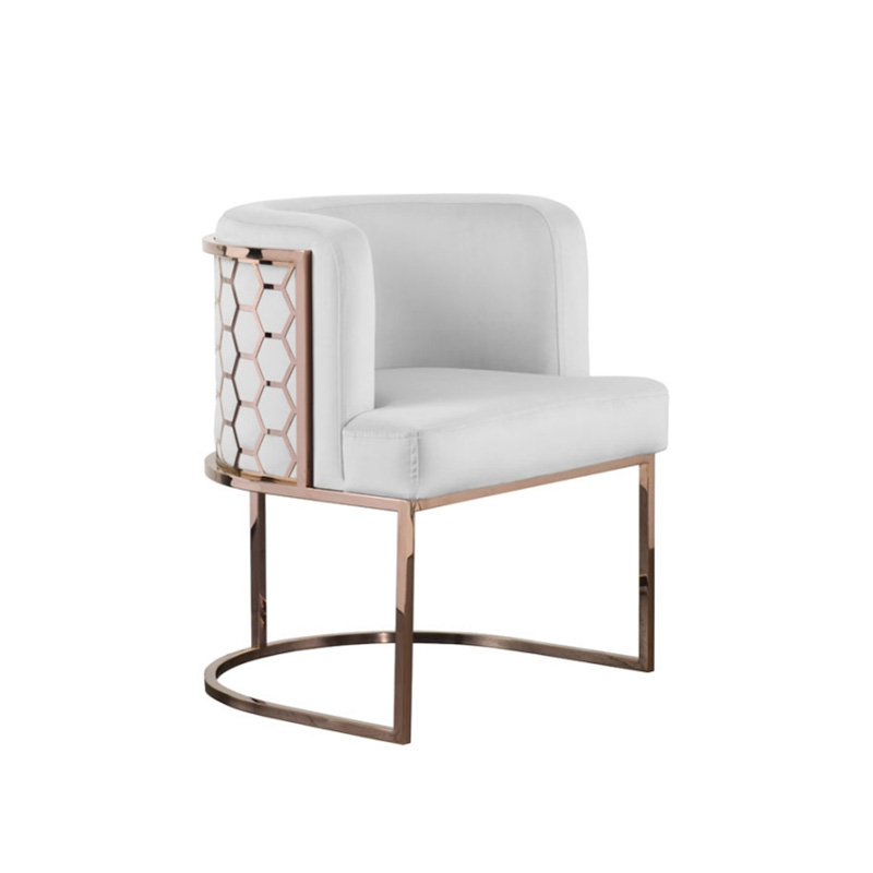 Modern Stainless steel velvet lounge furniture lazy single leisure sofa chair
