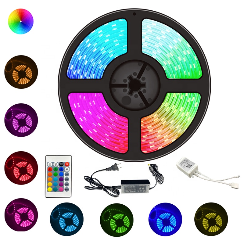 5 Meter Flexible Addressable Ws2812b 12v Waterproof 5050 RGB Lights Led Light Strip//