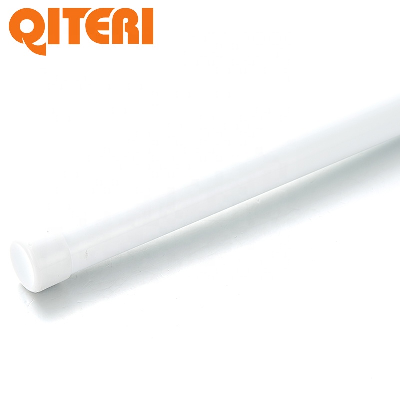 White steel l shaped stationary shower curtain rod