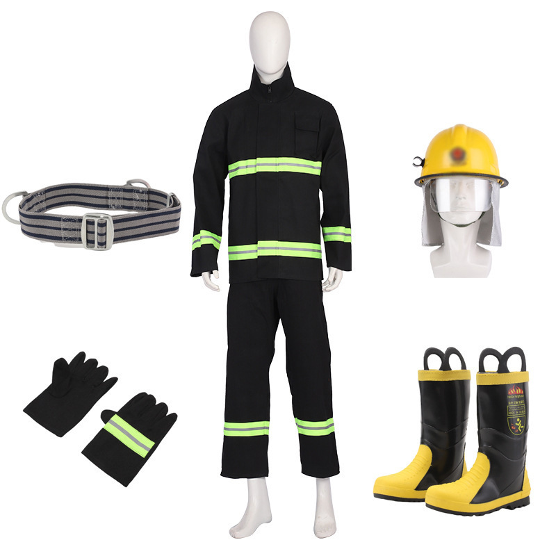 Firefighter Rescue Firefighter Full Protective Suit Set - Flameproof Heat-Resistant Gear for Rescue/Firefighting/Command Duties