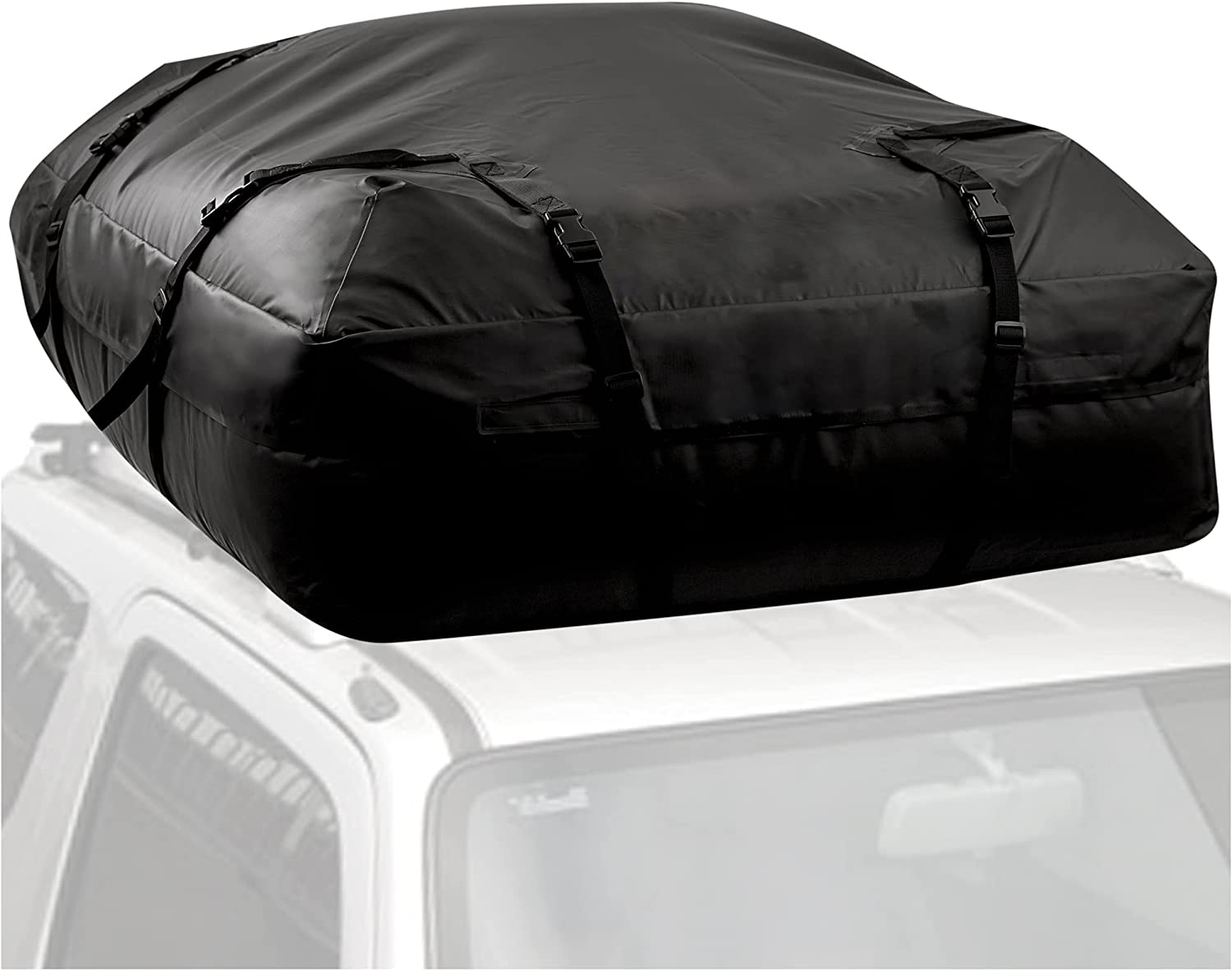 2021 Upgraded 15 Cubic Feet Waterproof Heavy Duty Soft-Shell Vehicle Rooftop Cargo Carrier Bag for Car