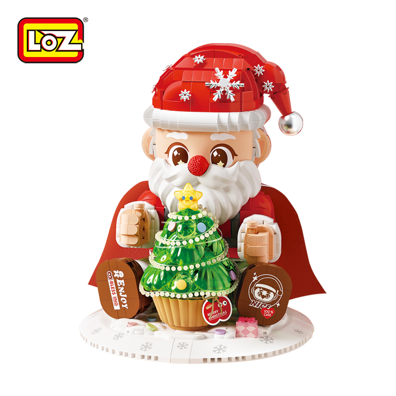 LOZ Building Blocks Santa Claus Aromatherapy Lamp Home Decoration Christmas Tree Assembly Building Blocks Gift