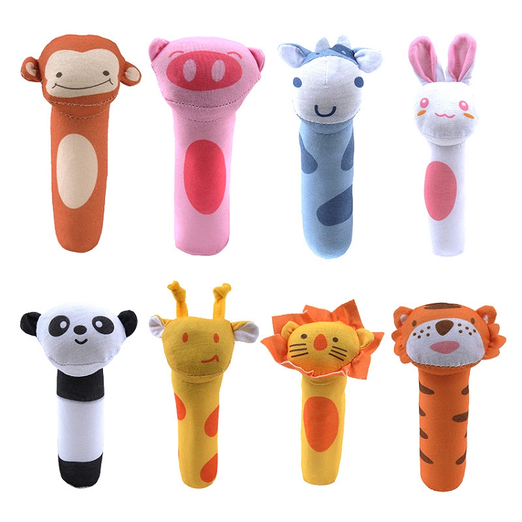 M1559 Stuffed Bibi Bell Toy Elephant Monkey Tiger Panda Rabbit Plush Rattle