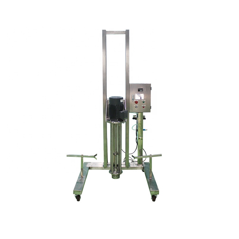 high-shear emulsified beverage cosmetics dispersion mixing pneumatic lifting homogenizer machine