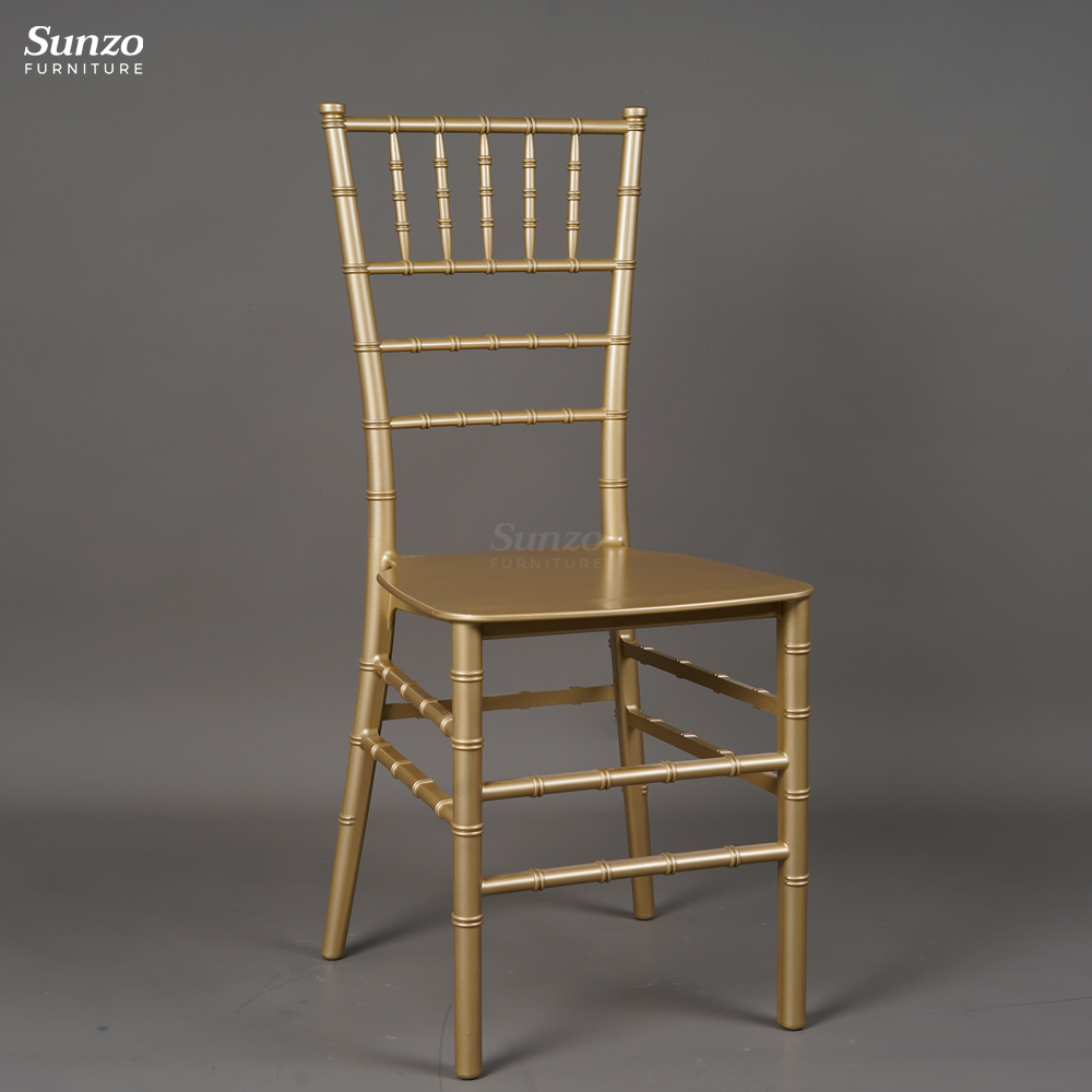 Качественный Золотой пластиковый свадебный стул Chiavari из смолы
