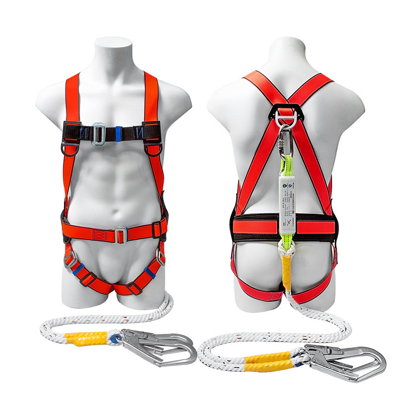 High quality industrial climbing use, fall protection, full body safety belt with double hanging ropes