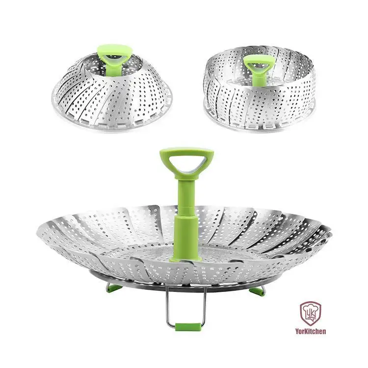 Grate Grips Stainless Steel Steamer Basket With Extendable Handle