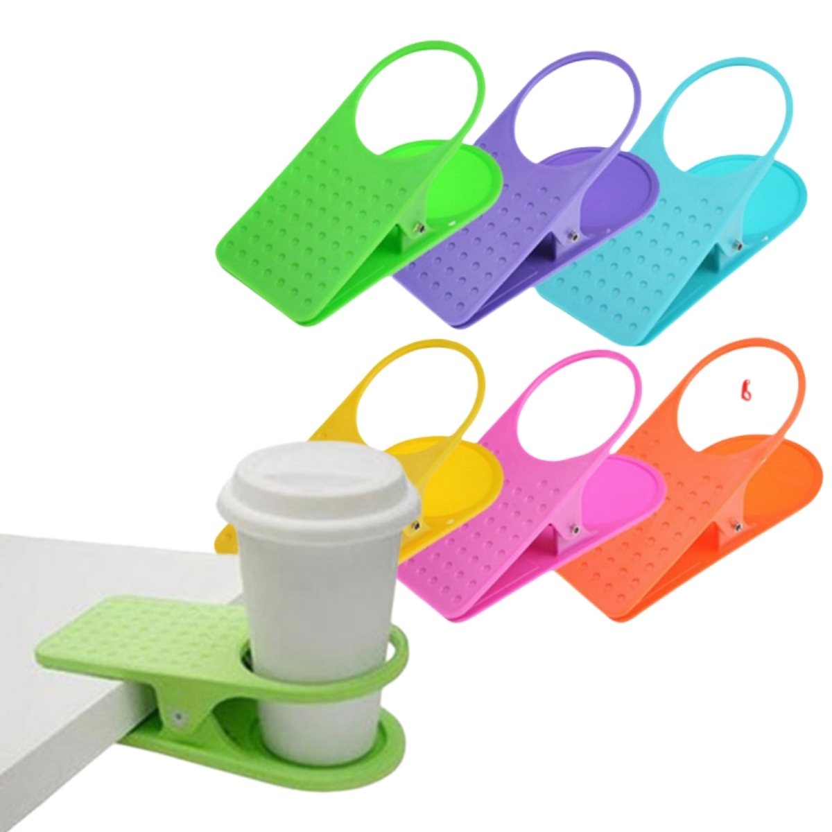 Home Office Desk Table Bottle Mug Drink Cup Holder Clip on Drinklip Clamp