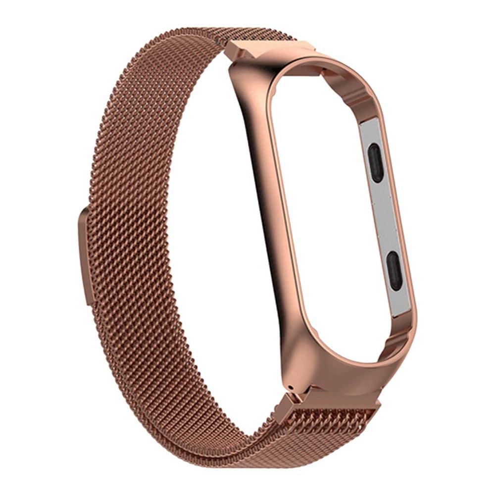 Ремешок «Миланская петля» из нержавеющей стали для Xiaomi Mi Band 4, сменный Браслет под розовое золото, 2019