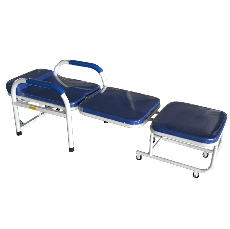 MT MEDICAL Manufacturer comfortable stainless steel hospital folding accompanying patient bed chair