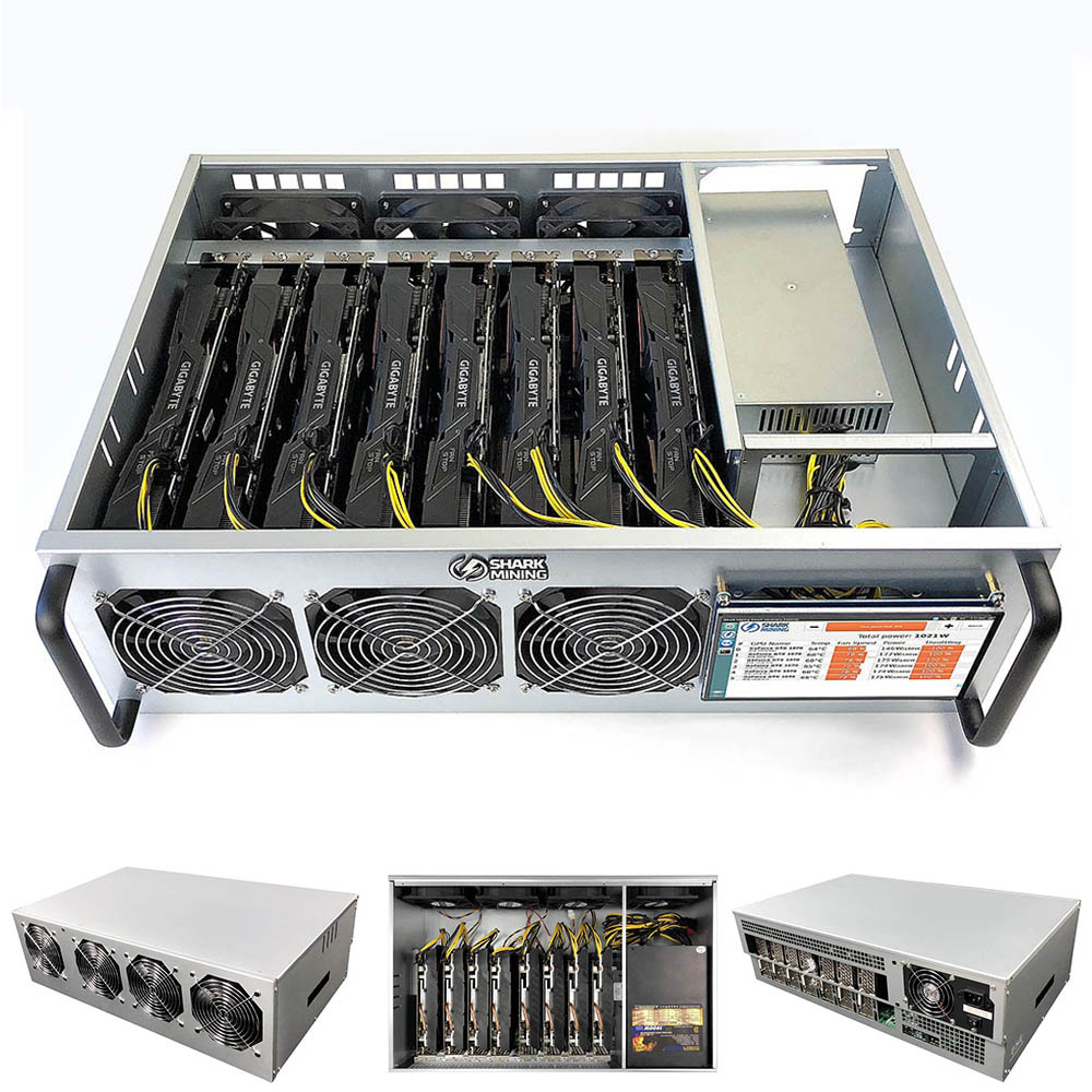70mm Spacing 8gpu Mining Rig Case Frame 8 Gpu Rigs Computer Server Chassis Video Card 3080 Graphics Card Ethereum Miner Bitcoin
