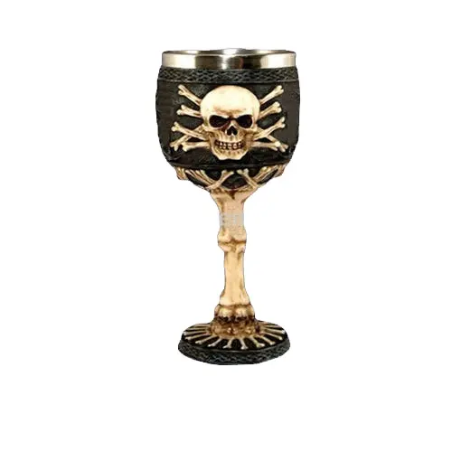 custom handmade goblet wholesale home Gothic medieval ceramic skull shaped cup