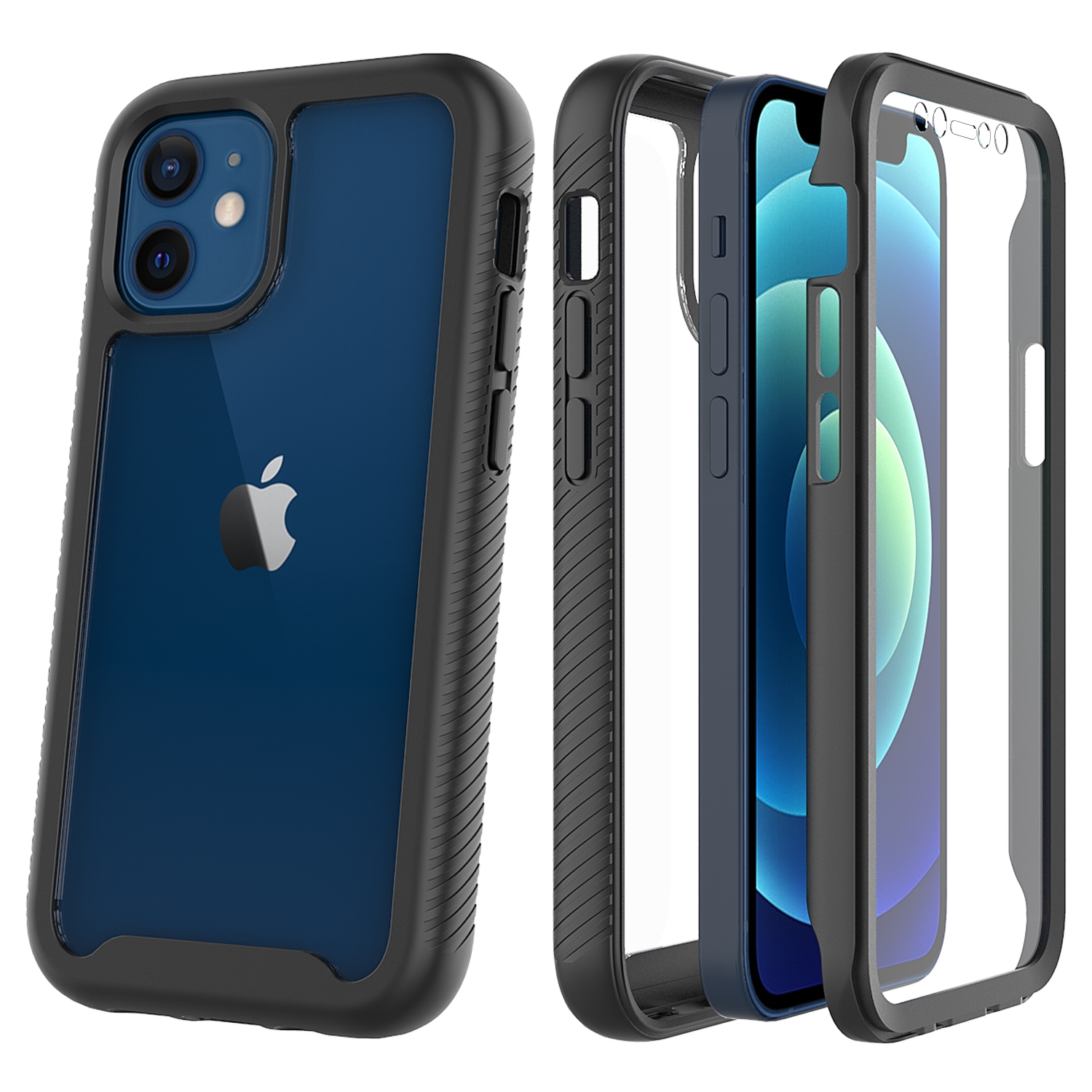 Чехол для iPhone 12 360, защита экрана, ударопрочный, гибридный, TPU, PC, чехол для мобильного телефона iPhone 12