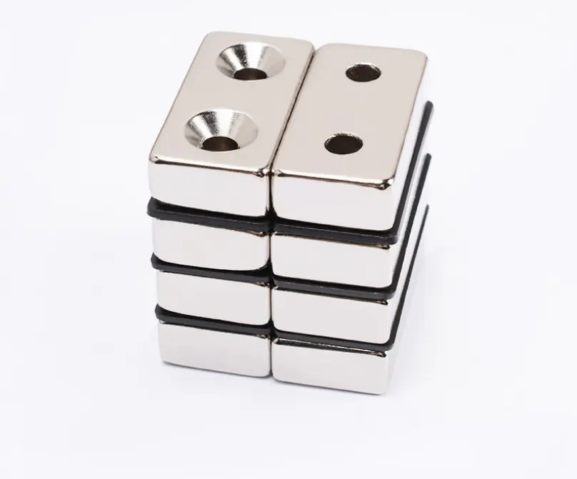 Block Magnet With double Screw Holes Counter Sunk Magnet 40X15X5 40x20x5 40x20x10  Neodymium Magnet