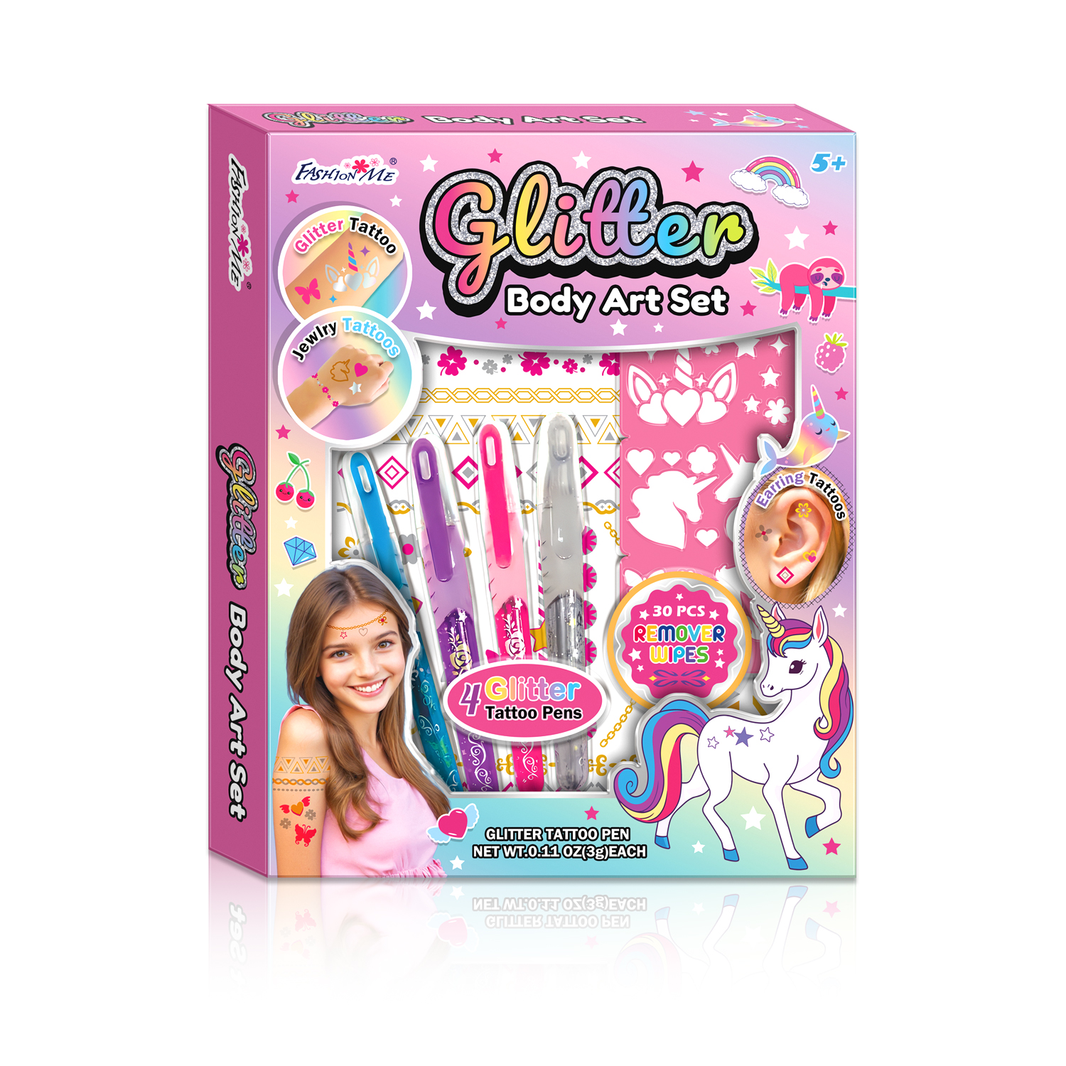 Glitter body art set