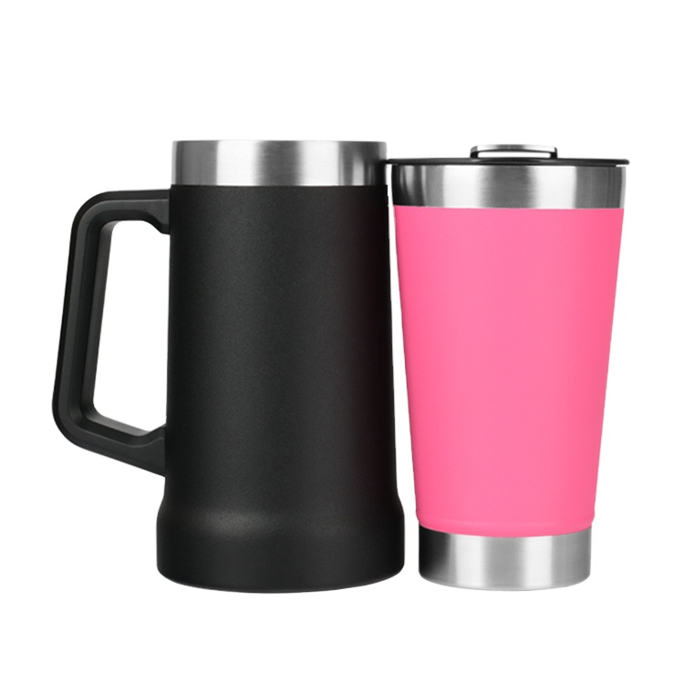 Eco friendly Double Walled 304 Stainless Steel Vacuum Stanley Beer Cups Travel Beer Mug With Built-in Bottle Opener