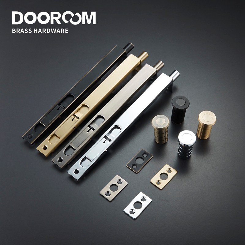 Скрытая латунная защелка Dooroom с утопленным болтом, скрытый рычаг скольжения, рычаг действия 8, 10, 12, 24 дюйма для двойных Французских Дверей