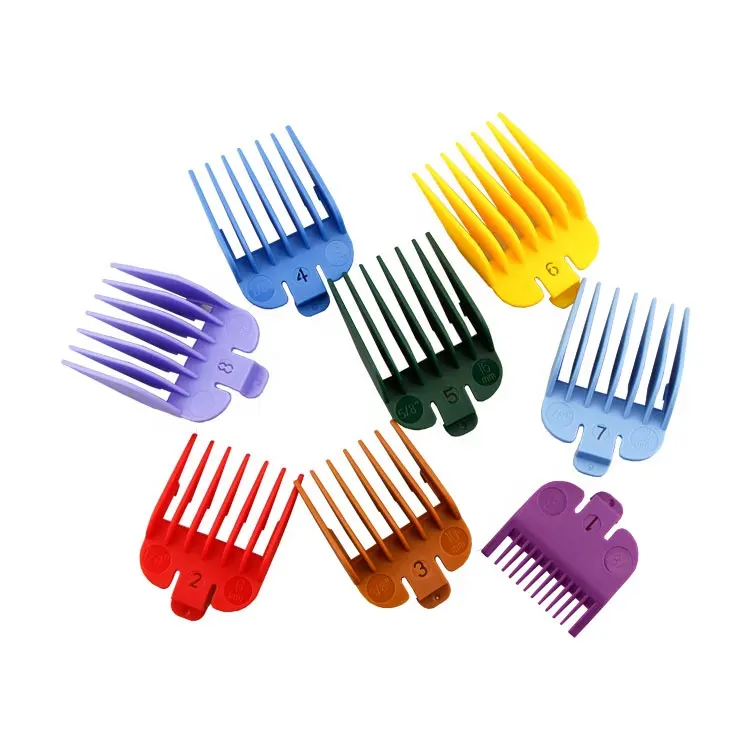 Professional Hair Clipper Accessories Attachment Plastic Universal Colorful Hair Clipper Guide Comb Guard 8 pcs Set In Trimmer