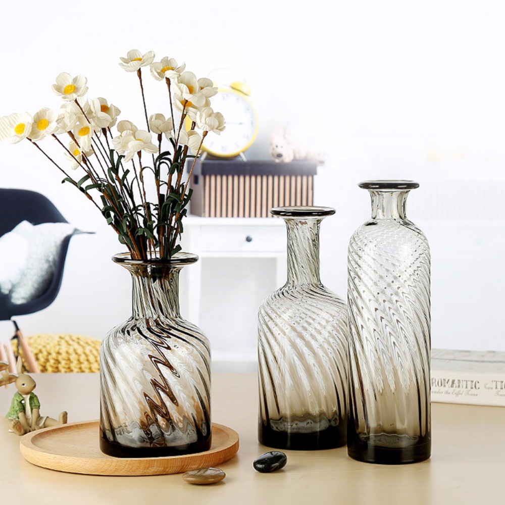 30cm Morden Luxury Bottle Tall Flower Vase Center Piece Wedding For Deco Flowers Vase Decoration Home