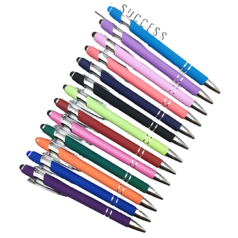 WG311 Customizable Logo Stylus Pen Printed/Printing Brand Stylus Soft Touch Metal Ballpoint Pen Promotion Pens with Custom Logo