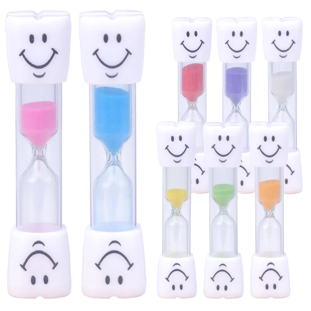 1 2 3 minute Smiley face plastic tooth shape dental Sand Timer clock for kids toothbrushing time management