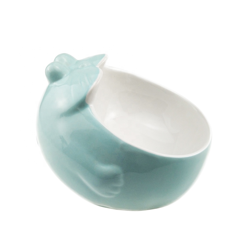 New Arrive Factory Price Simple Ceramic Fat Cat Dog Feeding Salad Water Pet Bowl