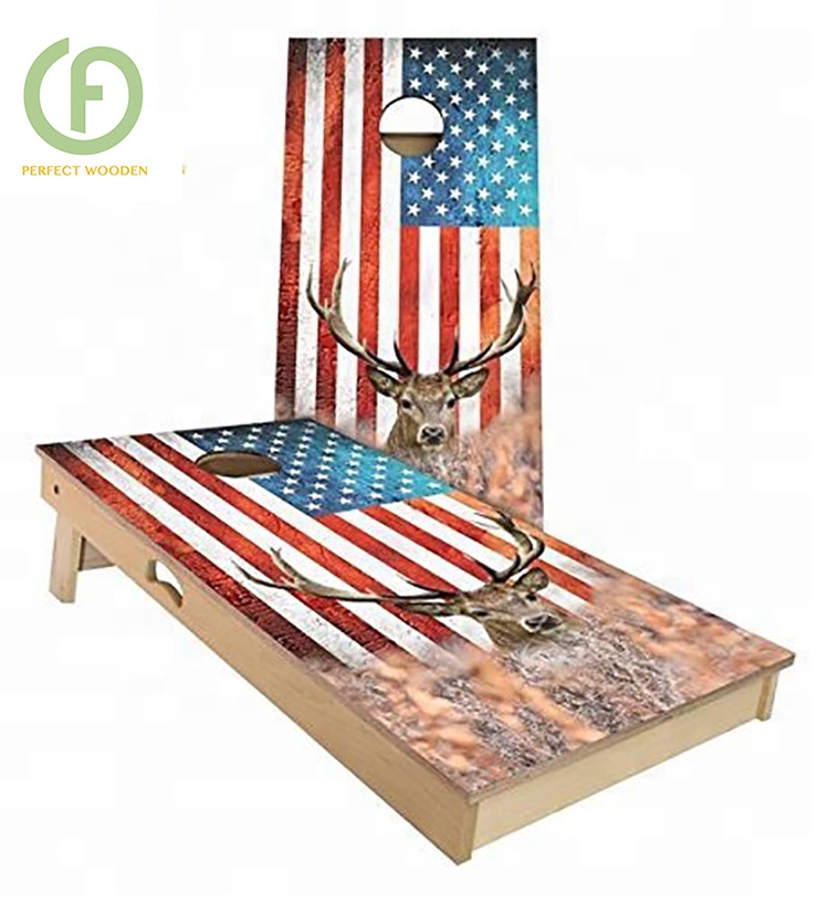 Wooden Bean Bag Toss Set and Cornhole Game Set for Garden Sports and Outdoor Toy