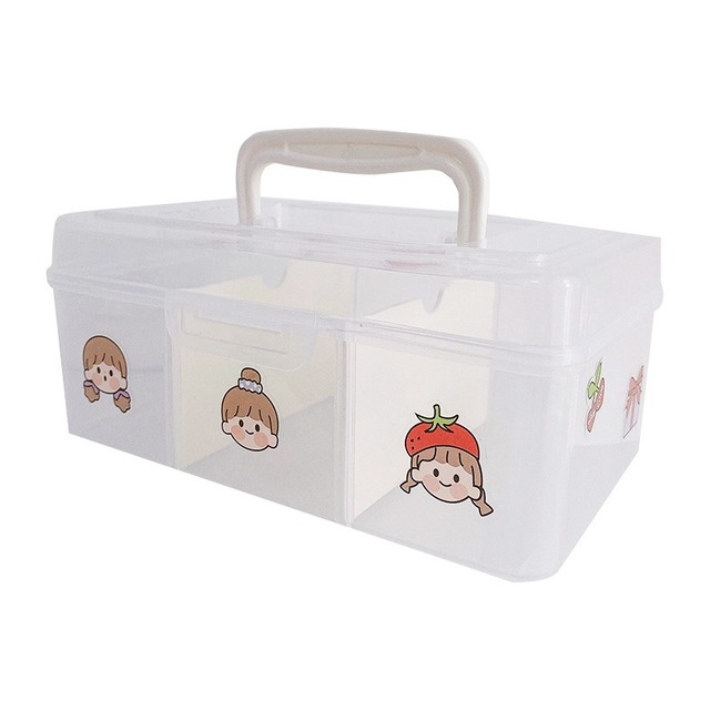 Student desktop stationery magazine storage box portable portable transparent plastic box wholesale
