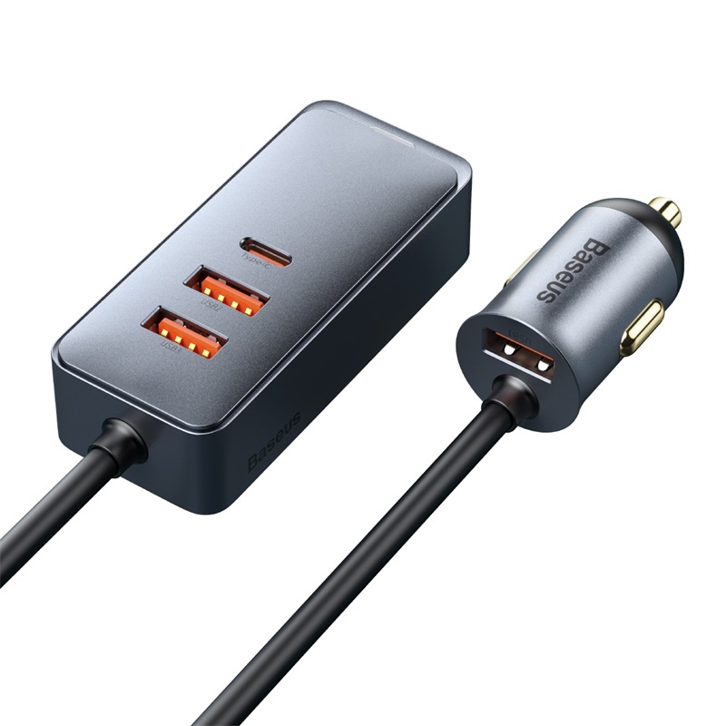 Автомобильное зарядное устройство Baseus Times Enjoy PPS с несколькими портами 2U + 2C, быстрая зарядка, 120 Вт, с кабелем