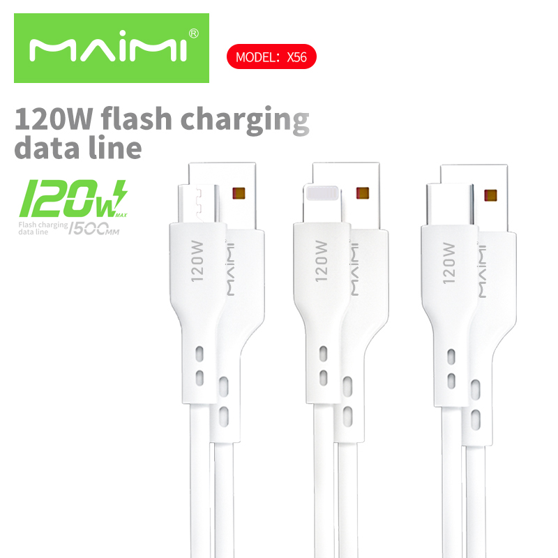 USB-кабель Maimi 1 м, 1,2 м, 1,5 м для смартфона, быстрое зарядное устройство micro ios type-C, три интерфейса, кабель для передачи данных, оптовая продажа с завода