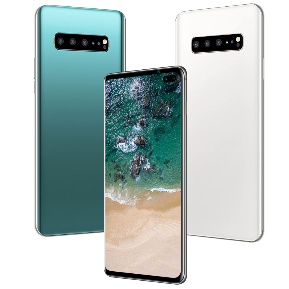 Смартфон S10 Plus с большим экраном, система Android, смартфон с распознаванием лица/отпечатков пальцев/Радужки