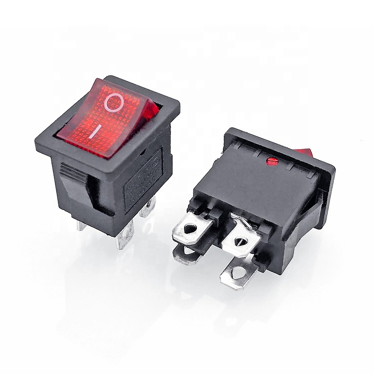 Кулисный Переключатель KCD1-104 6A 250V со светодиодной подсветкой 4 pin двухпозиционный переключатель ВКЛ-ВЫКЛ