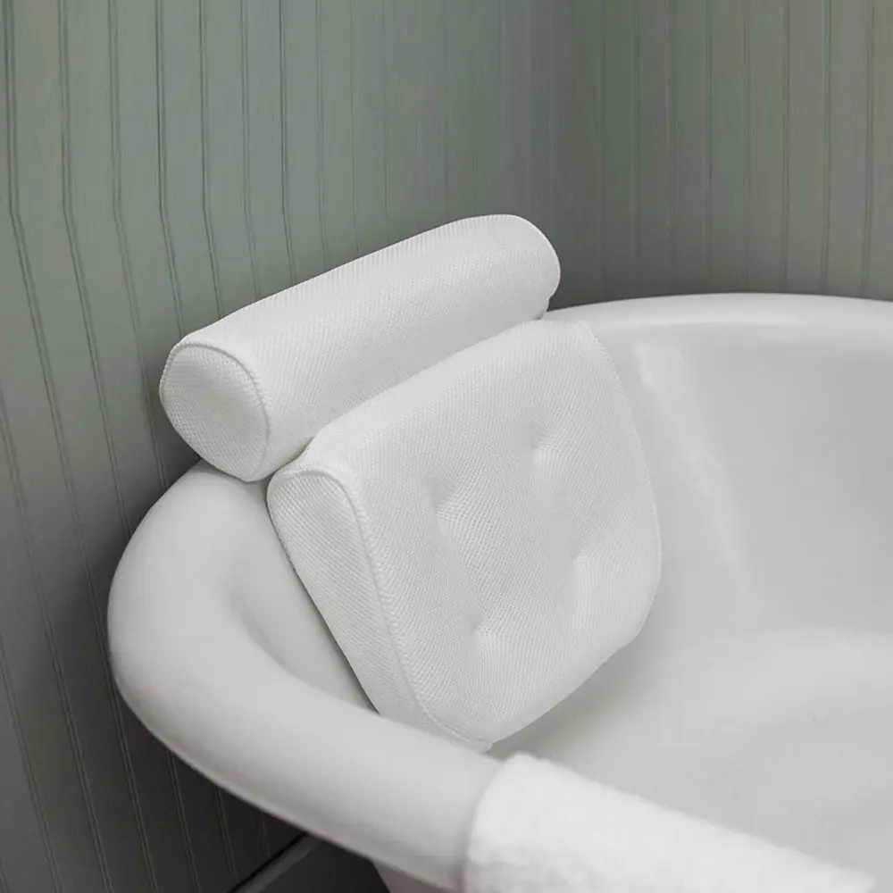 Hot Tub Suction Cups Soft Home Back Neck Support Bathtub Spa 3D Air Mesh Bath Pillow