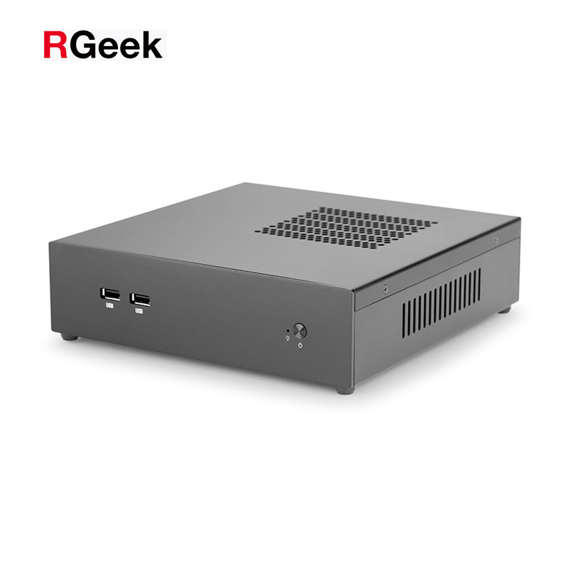 Мини-компьютер RGeek для игр, 12 В постоянного тока, HTPC Intel Core J1900, без вентилятора, Micro ITX ATX, ПК, компьютер на базе Windows 10