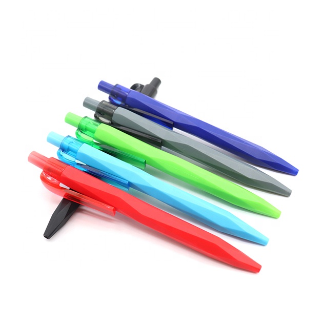 Colored Plastic Matt Finish Diamond Ballpoint Pens Cheap_Promotional_Pens with Logo