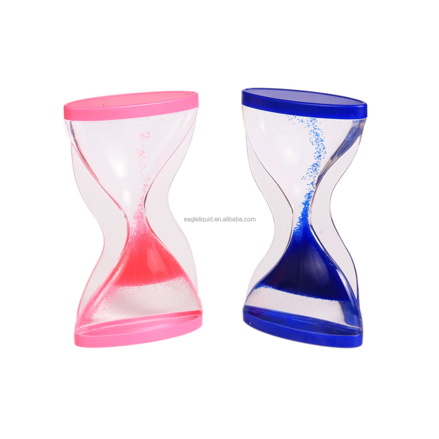 Unique Custom Hour Glass for Desk Top Decoration Wholesale Kids Sensory Play Toy Upward Reverse Flowing Liquid Sand Timer