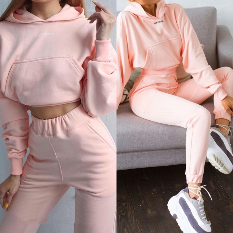 Autumn And Winter Women's New Fashion Long Sleeve Sports Leisure Suit Two Piece Set