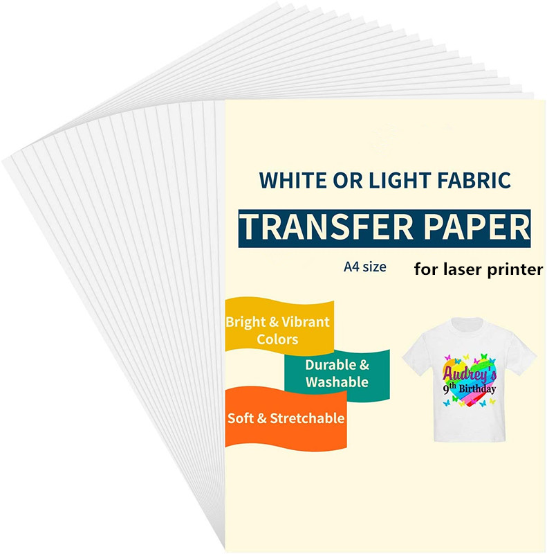 A4 Iron on 100% cotton heat transfer printing paper for laser printer