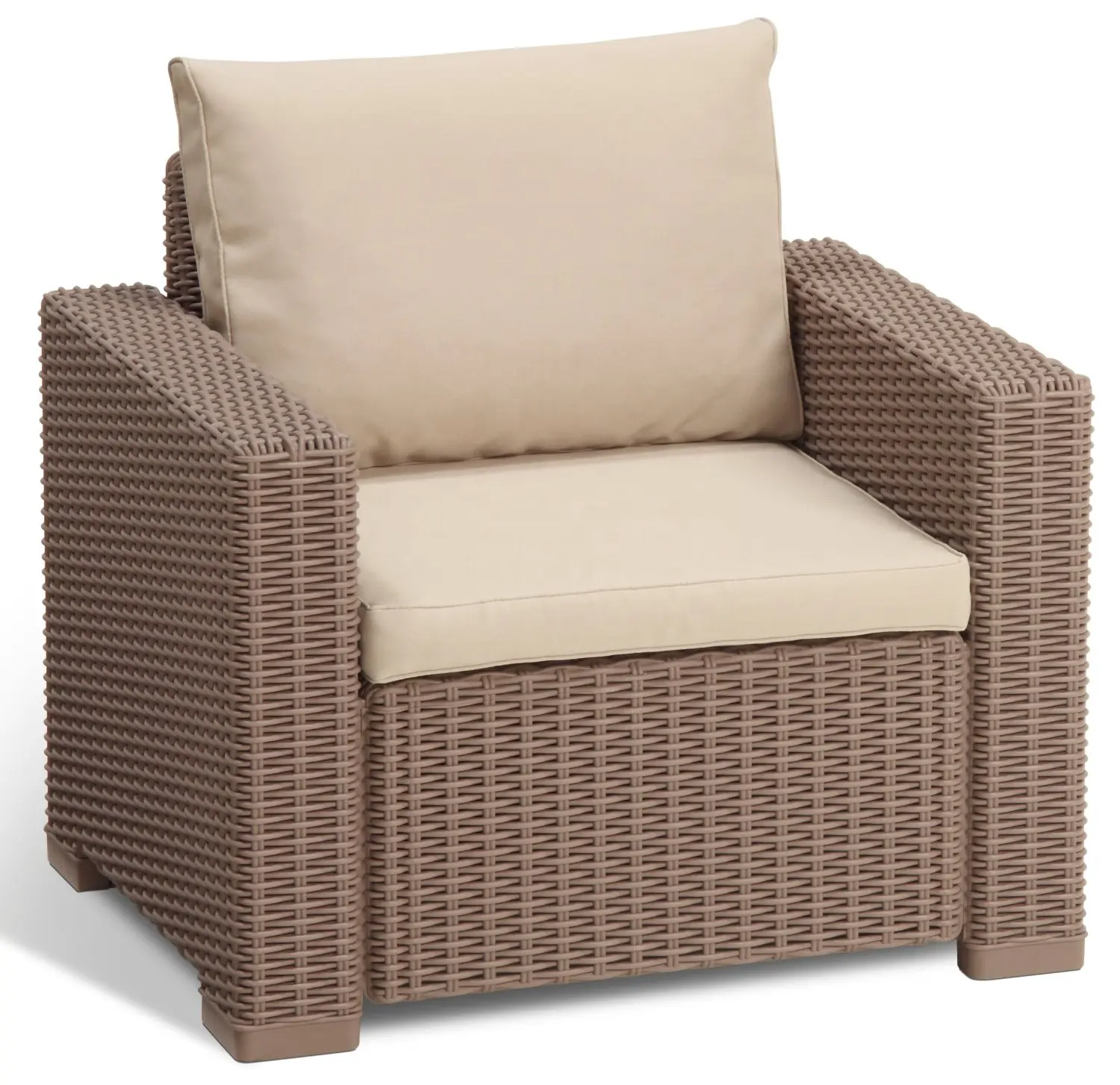 PP Rattan Pattan Single Sofa Outdoor Wicker Modular Single Sofa Furniture Garden Set Modern With Cushion Outdoor