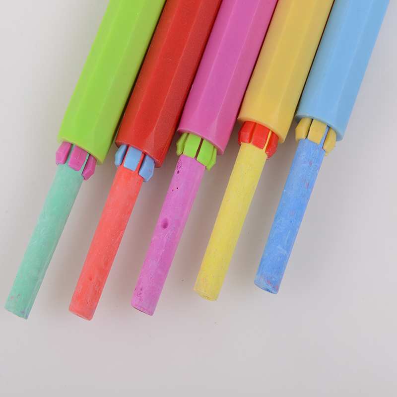Colored Chalk With Plastic Adjustable Chalk Clip Holder For Teachers Students