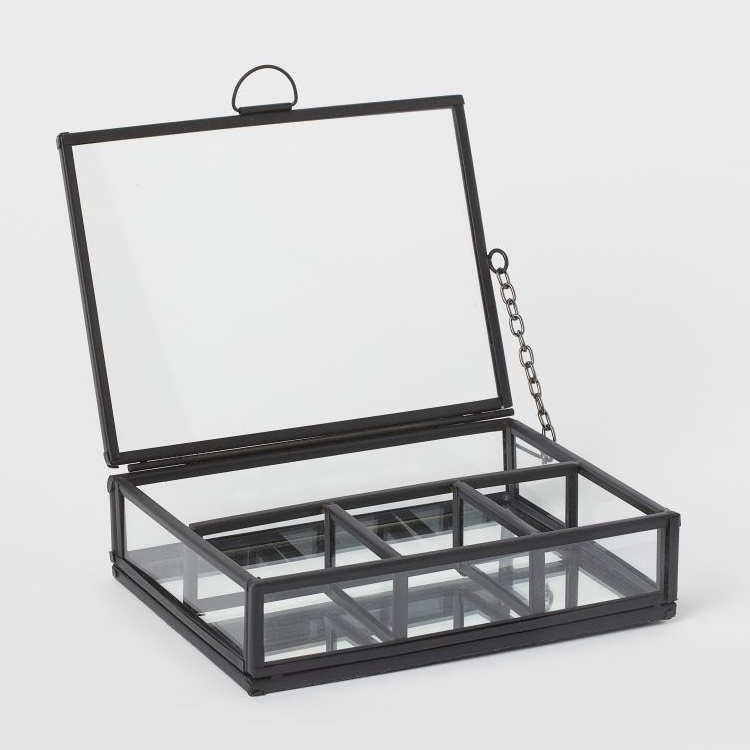 Home Accessories Modern Glass Clothes Organizer Box Small Acrylic Display Case