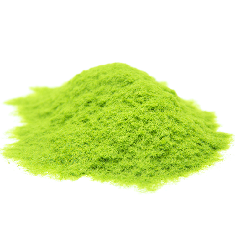 Light Green 1.5mm Miniature Garden Forest Grass 100 % Nylon Fluff Flocking Powder For Christmas Tree
