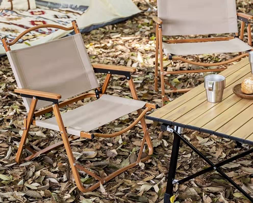 Outdoor Furniture Wood Aluminum Frame Portable Folding Camping пляжные Рыбалка Пикник Кермит сад Chair
