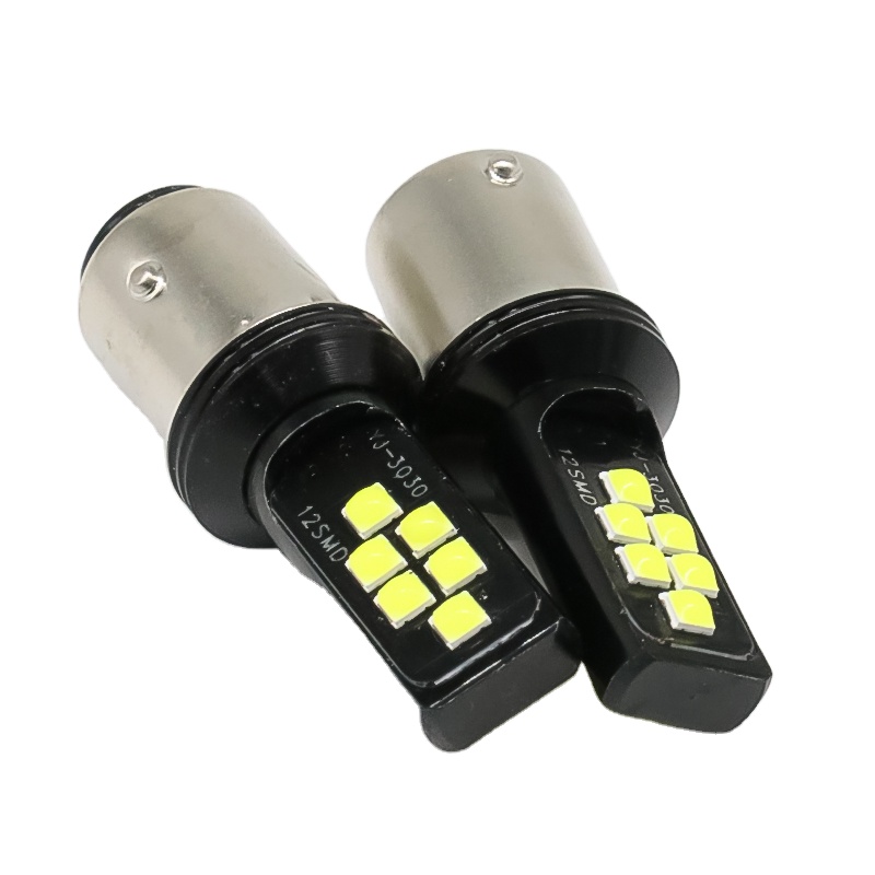 Лампы указателей поворота, аксессуары, водонепроницаемые 1156 S25 1157 3030 12SMD Canbus 12-24 В для автомобиля