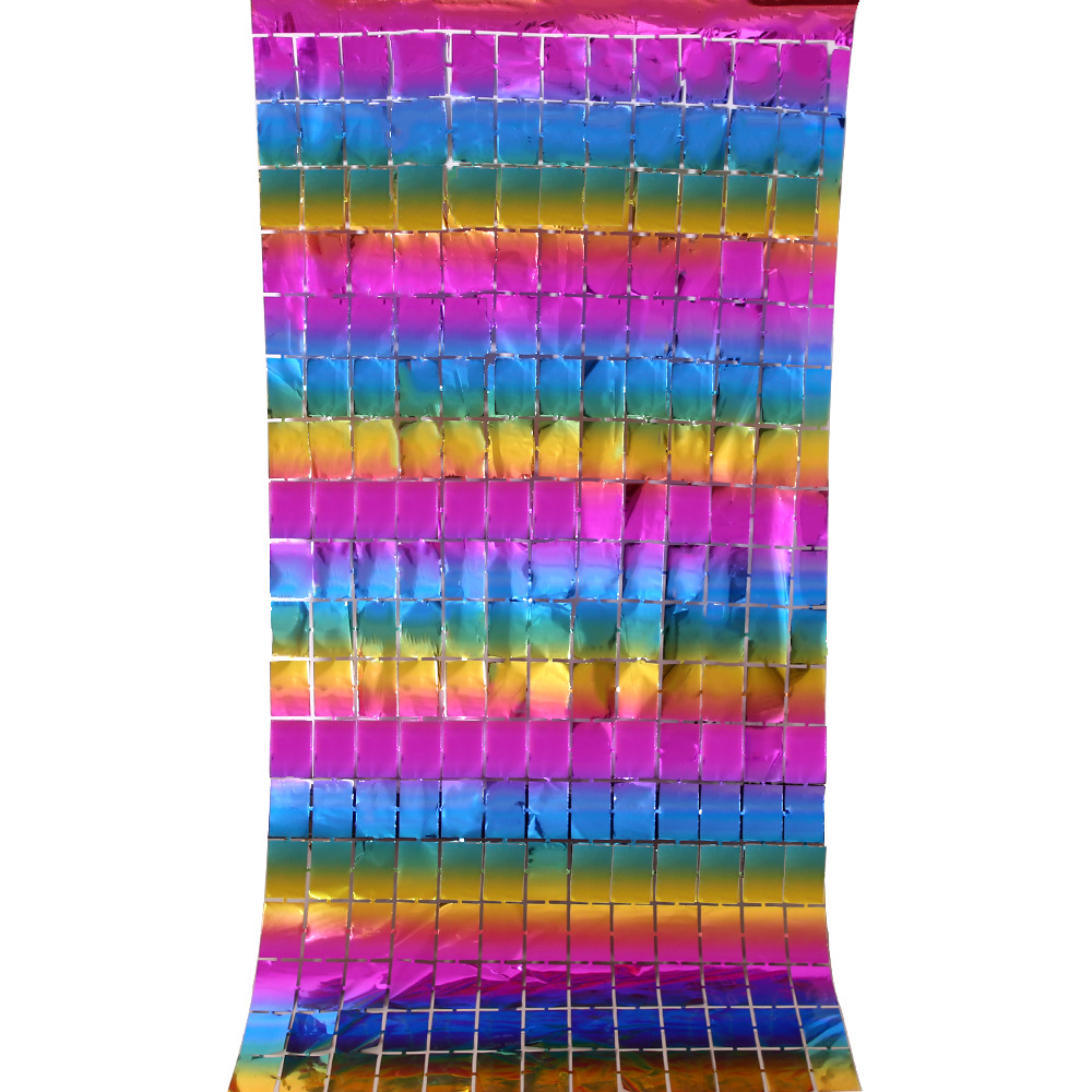 Новый дизайн Cymylar, оптовая продажа, Ослепительная квадратная фольгированная занавеска для вечеринки в честь Дня Рождения, фон для украшения стен